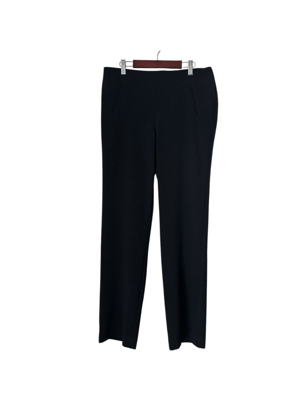Style & Co Women’s Straight Leg Mid Rise Black Pull On Dress Pants Size 6
